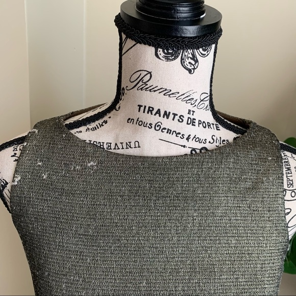 Hilton Hollis 2 Piece Wool Blend Animal Print Dress Suit Beige Green Sz 0 - Picture 12 of 16